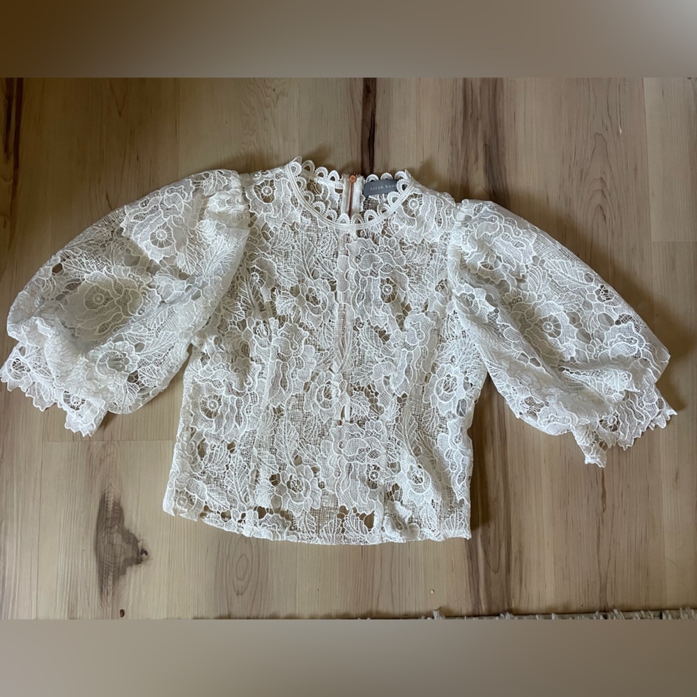 Beautiful white lace top from sarah hann